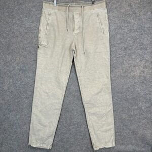 James Perse Textured Relaxed Cotton Hemp Pants Mens Large 3 Drawstring mtch1408